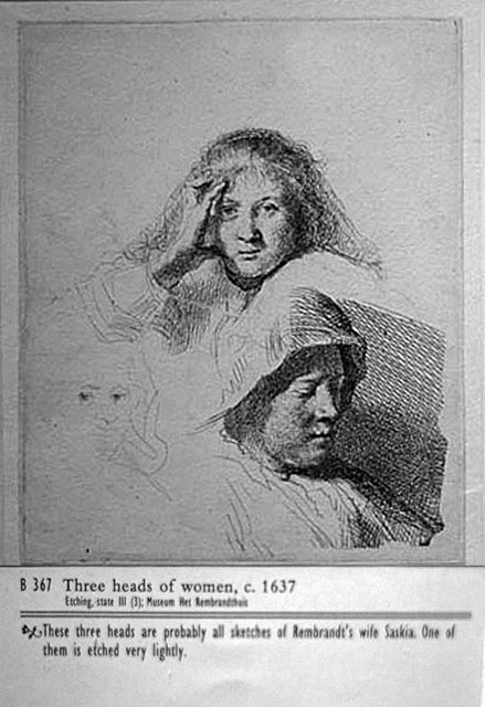 Rembrandt drawing of the ladies