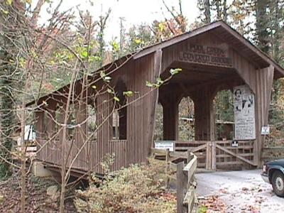 Sideview of Pool Creek Covered Bridge