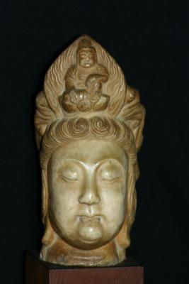 Chinese Kwanyin Marble Head - Possibly Sung Dynasty, 9 inches high