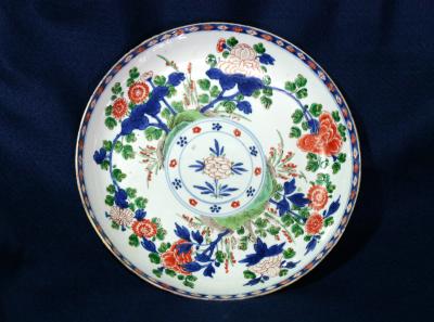 Chinese Porcelain Plate Famille Verte, 18th century, 12 diameter