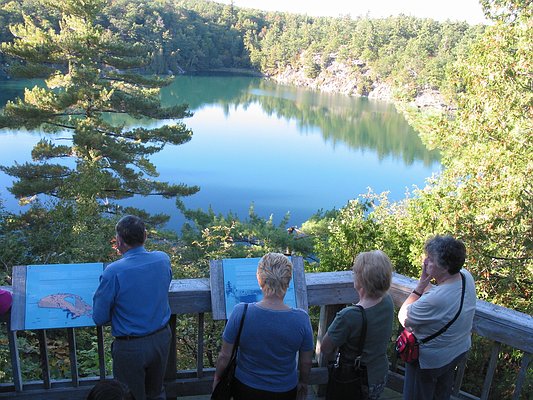Pink lake in Gatineau park Quebec
