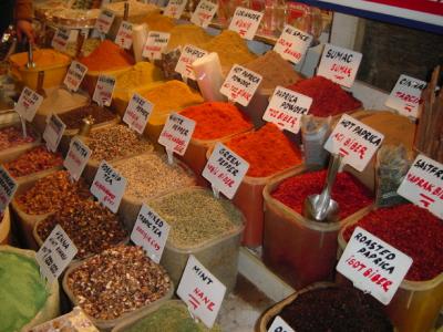 Amazingly colourful spices at the Grand Bizzare
