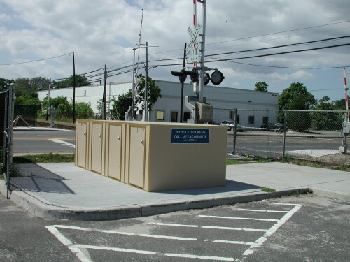 BICYCLE LOCKERS FOR COMMUTERS AT THE PATCHOGUE LIRR STATION