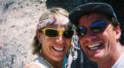 J & M at belay