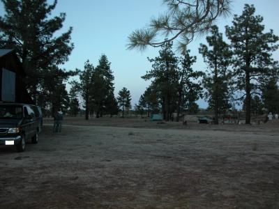 Camp at dusk