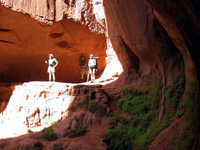 Dick Bill & Jim in The Hole, a Cave-Like Box Canyon