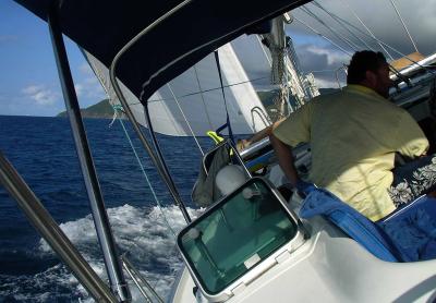 Sailing into Cane Garden Bay