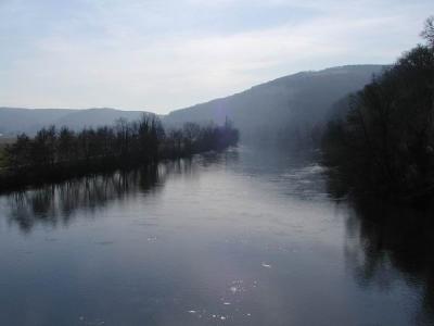 Le Lot au matin sur le pont de St Cirq