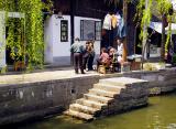 Chatting by canal