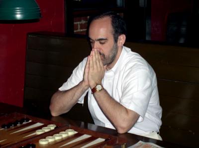 Constantin prays for the correct move to come to him