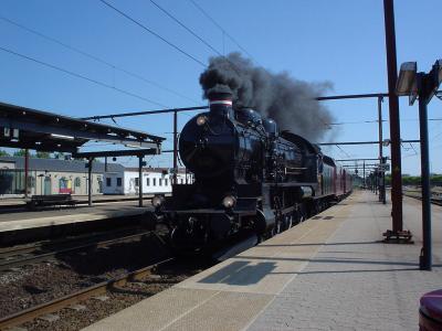 Steam train passing
