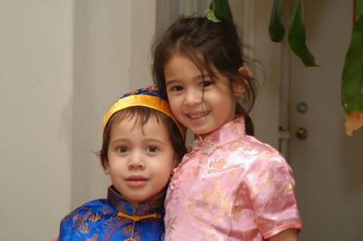 Tia and Connor in Chinese Outfits