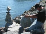 Balancing rocks at Sausalito - the man himself
