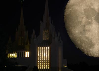 Mormon Temple by Moonlight, San Diego