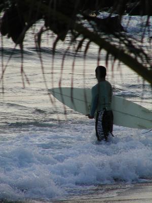 Surfer at dusk