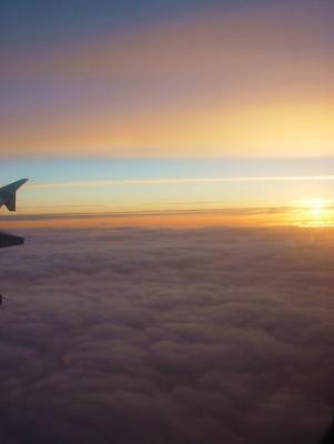 Sunset on the plane
