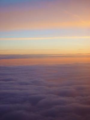 Sunset on the plane