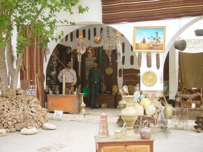 El Djem - Outside the Theatre, a shop to buy all Souvenirs at once