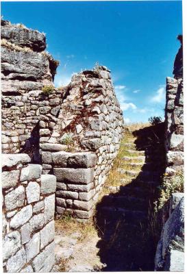 Detail of inca stonework at Waqra Pucara