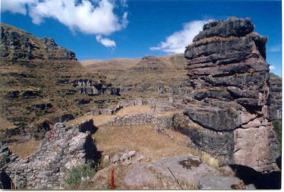 The main plaza of Waqra Pucara