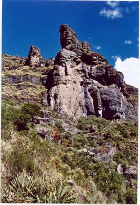 Eroded rock formation at Waqra Pucara