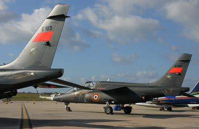 A pair of French Alpha Jets in the warm early morning sunshine