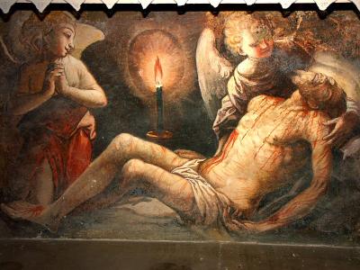 Painting underneath the altar, Abbadia San Salvatore
