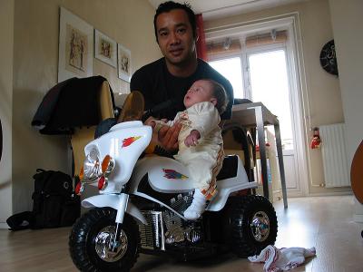 Uncle JP and me on my first bike