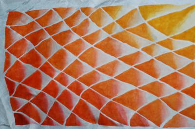 Snakeskin Left.  Silk paint on 4ply Charmeuse Silk