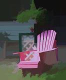 Pink Cottage Chair Art