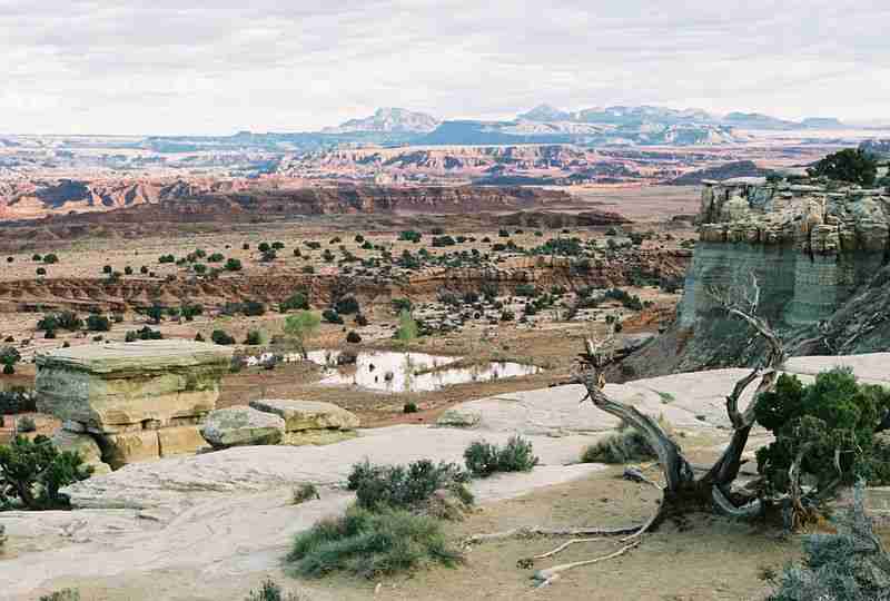 A long scenic, overlooking the Castle Valley, along I-70 in Emery County, Utah.