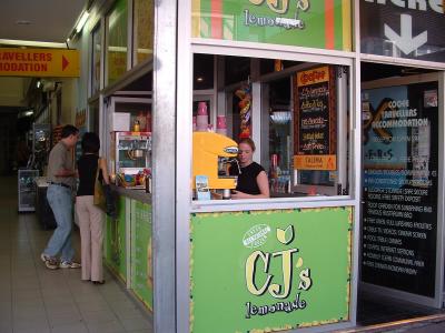 'CJs Lemonade' coffee kiosk Kings Cross 2004