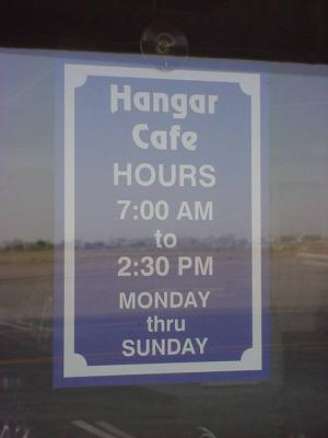 Hanger Cafe hours