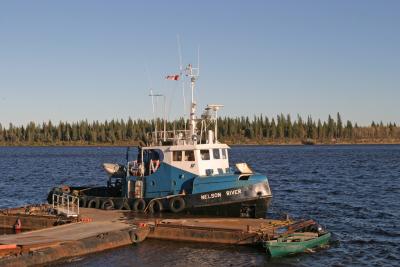 Tug Nelson River docked at Moosonee 2004 September 28