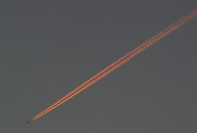 Jet Contrails at Sunset