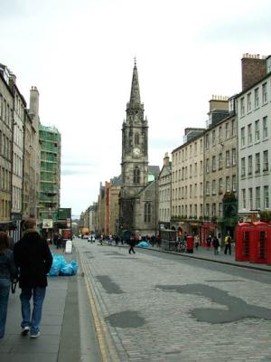 Looking down the Royal Mile w/ the Tron Kirk on the right