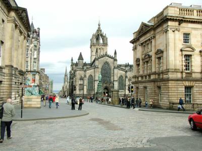 The Royal Mile with St Giles Cathedral