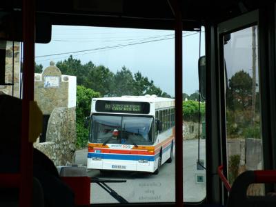 Very narrow roads from Cascais to Sintra. This Bus had to back up to let us through!