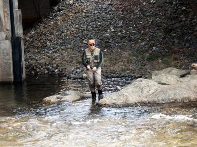 Fishing under the Main street bridge