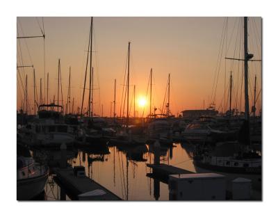 Ventura harbor, at sunset