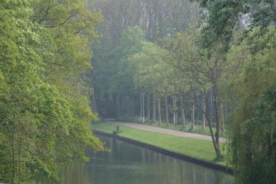 Hazy look along canal