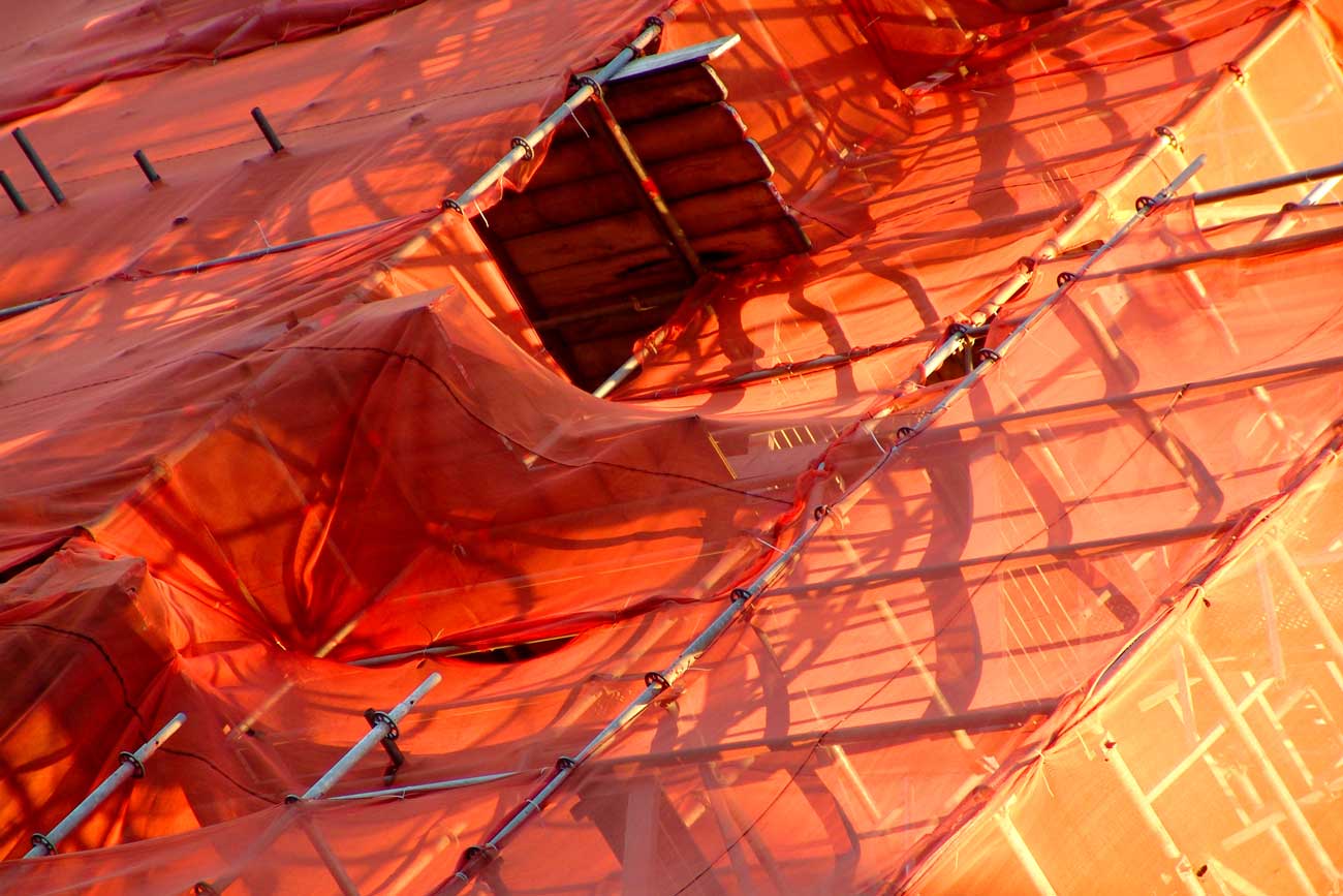 Orange scaffolding