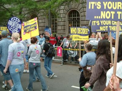 Other than the small organized groups on Freedom Plaza, there were never more than a handful of the anti-abortion protestors