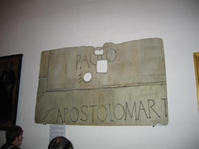Replica of St. Paul's Grave Cover Showing Openings Through Which Supplicants Tried To  Reach Paul's Body
