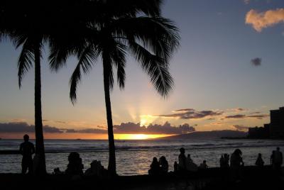 Waiting for Waikiki sunset