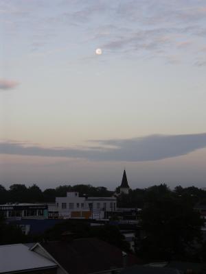 Evening moon at Christchurch