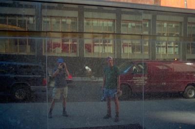 Reflectionin a shiny wall