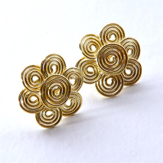 Golden earrings by Avi Shachar