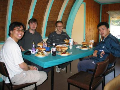 John, Marcus, David and Peng at the Igloo Roadhouse