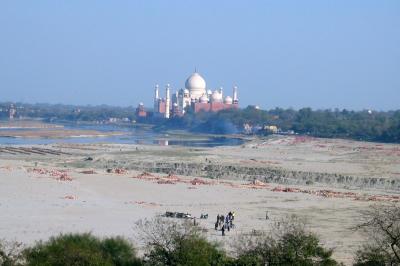 At the fort, looking back at the Taj Mahal